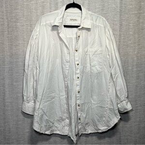 We The Free Crisp White Collared Button Down Shirt Size Large